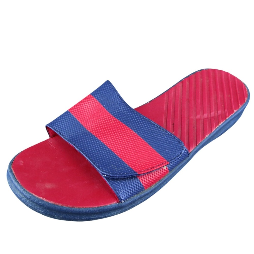 Lands' End Boys Slide Shoes Sandal Red Synthetic Hook & Loop Size Y 5 Medium